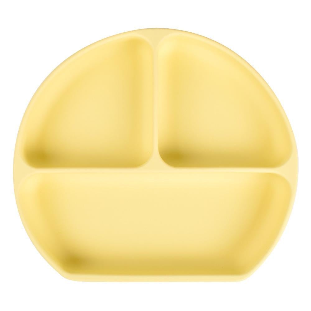 Тарелка силиконовая трехсекционная Лимонная (10713)