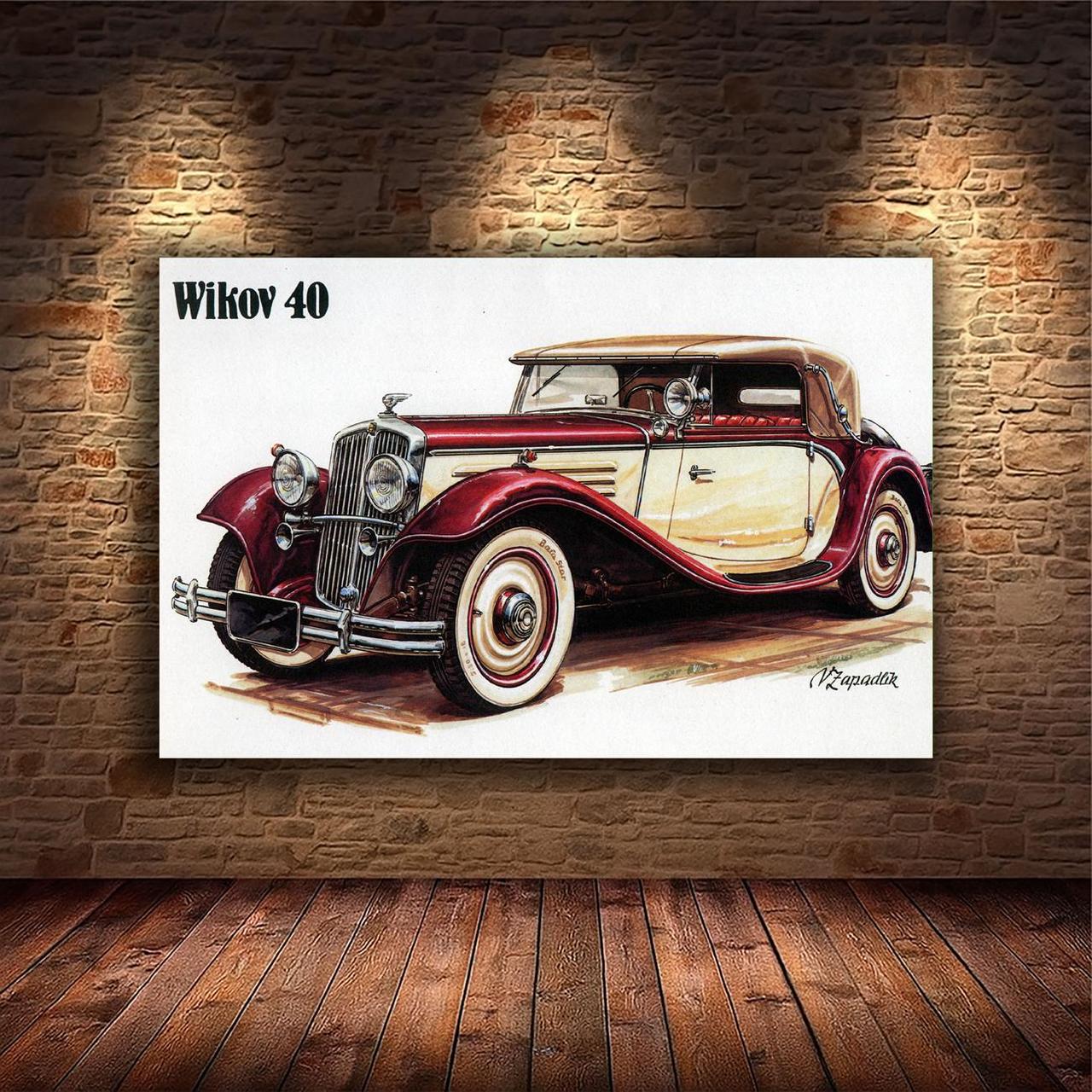 Картина на холсте Ретро автомобиль 50х70 см (M123)