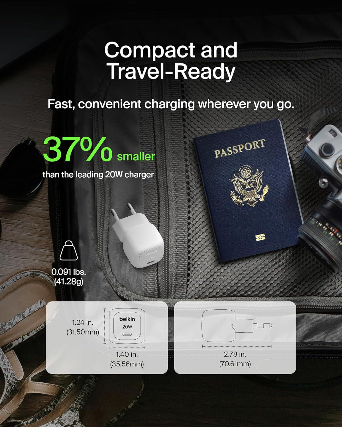 Зарядное устройство сетевое Belkin 20W USB-C Белый (WCA009KQWH) - фото 9 Зарядное устройство сетевое Belkin 20W USB-C Белый (WCA009KQWH) - фото 9