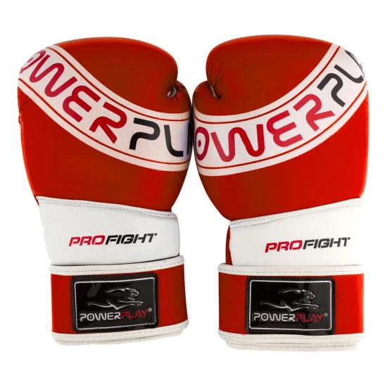 Боксерские перчатки PowerPlay 3023 A 16 унций Красный/Белый (PP_3023A_16oz_Red-White_bes321) - фото 2