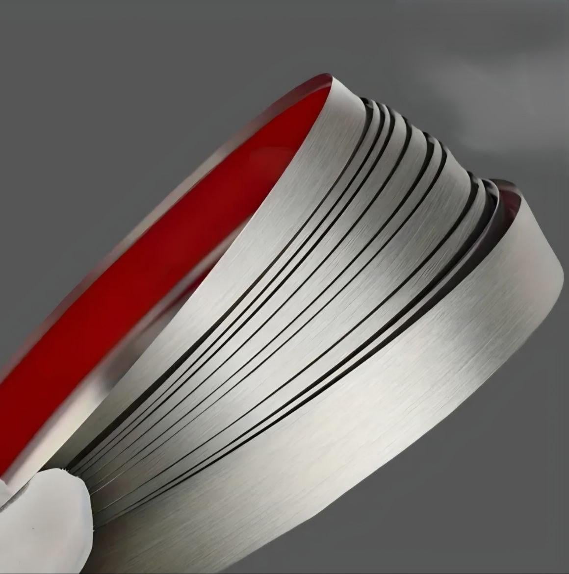 Наклейка на стіну матова смуга металева молдинг самоклейна 20 мм х 5 м Срібний (9017)