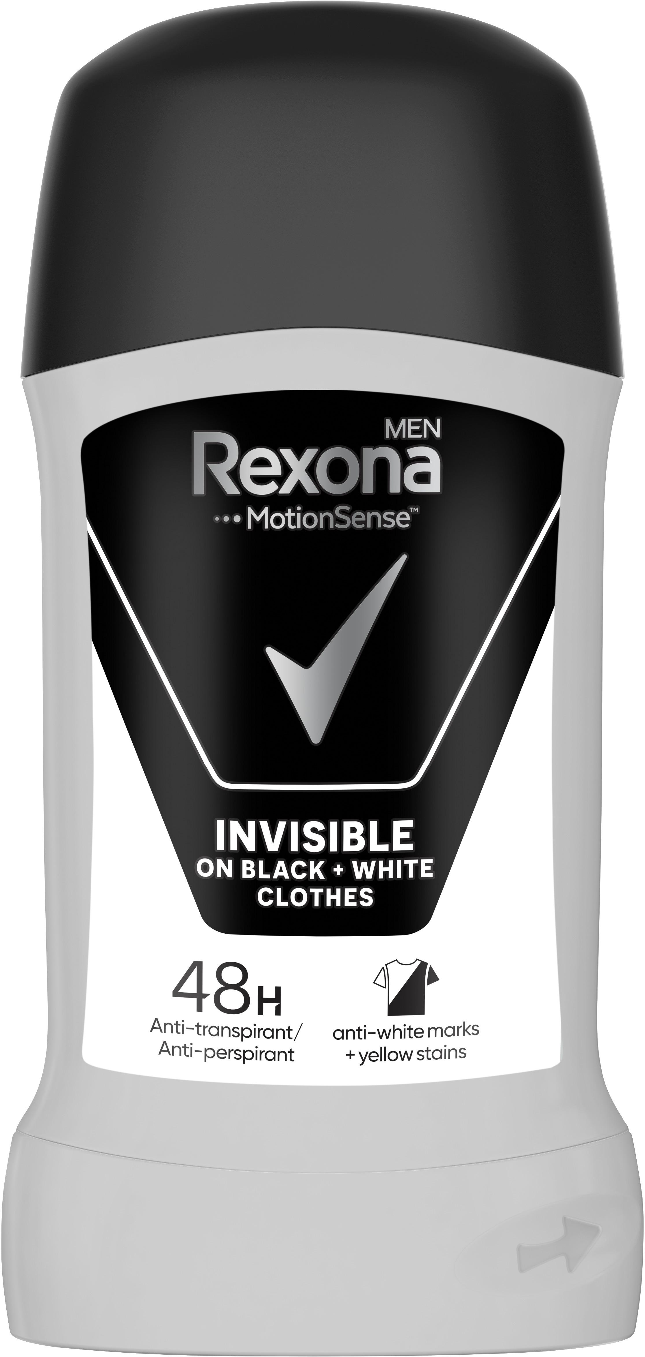 Антиперспирант стик Rexona Men Invisible on Вlаск/White (6070)