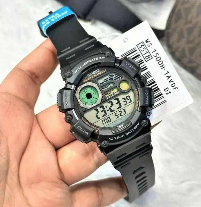 Наручные часы мужские Casio WS-1500H-1A Fishing Timer - фото 6
