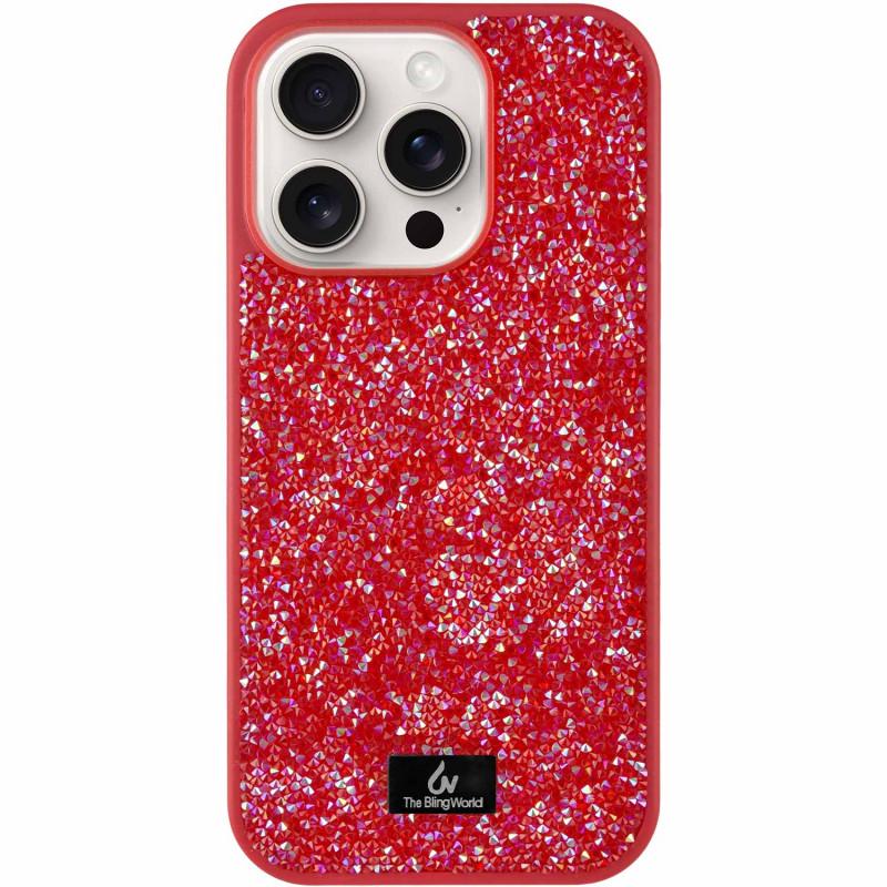 Противоударный  TPU чехол Bling World Rock Diamond для Apple iPhone 16 Pro Max (6.9") Красный