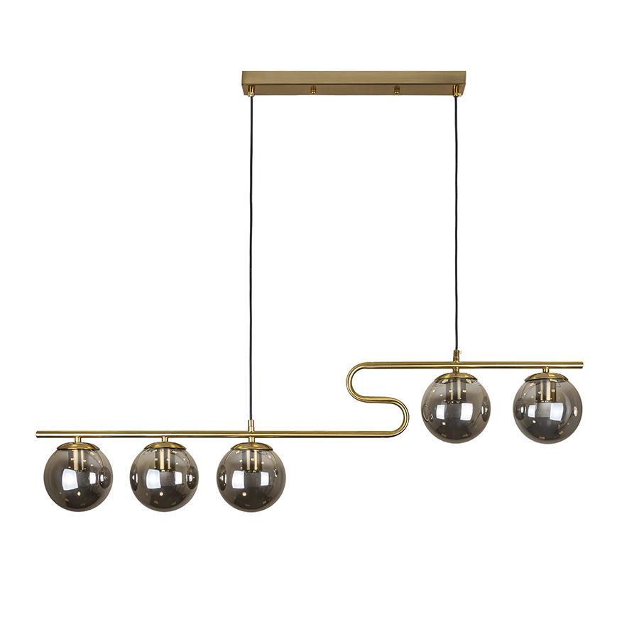 Люстра подвесная шара Levistella 7529814-5 BRZ/BK плафоны черные Бронза