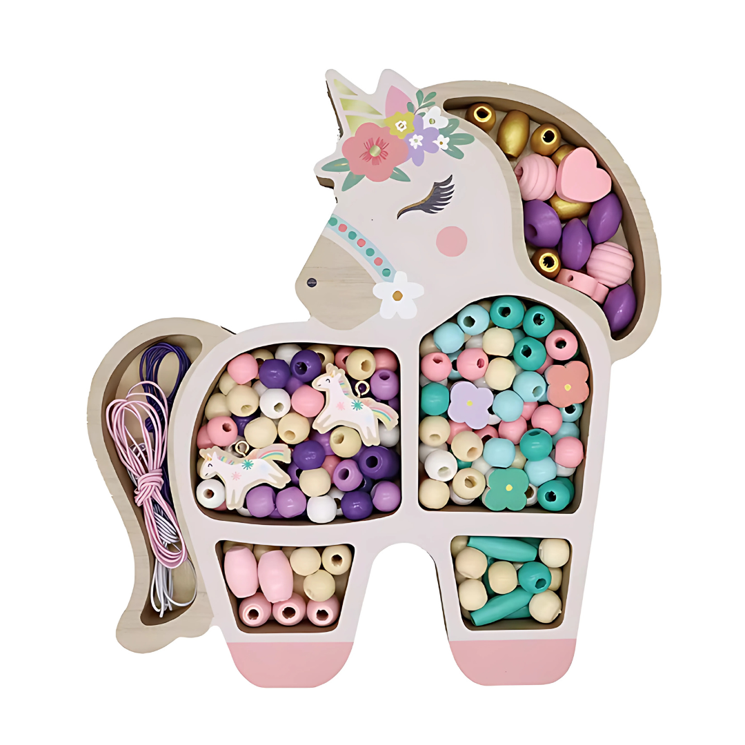 Набор бусин для детских браслетов Единорог для творчества и рукоделия подарочный для девочек
