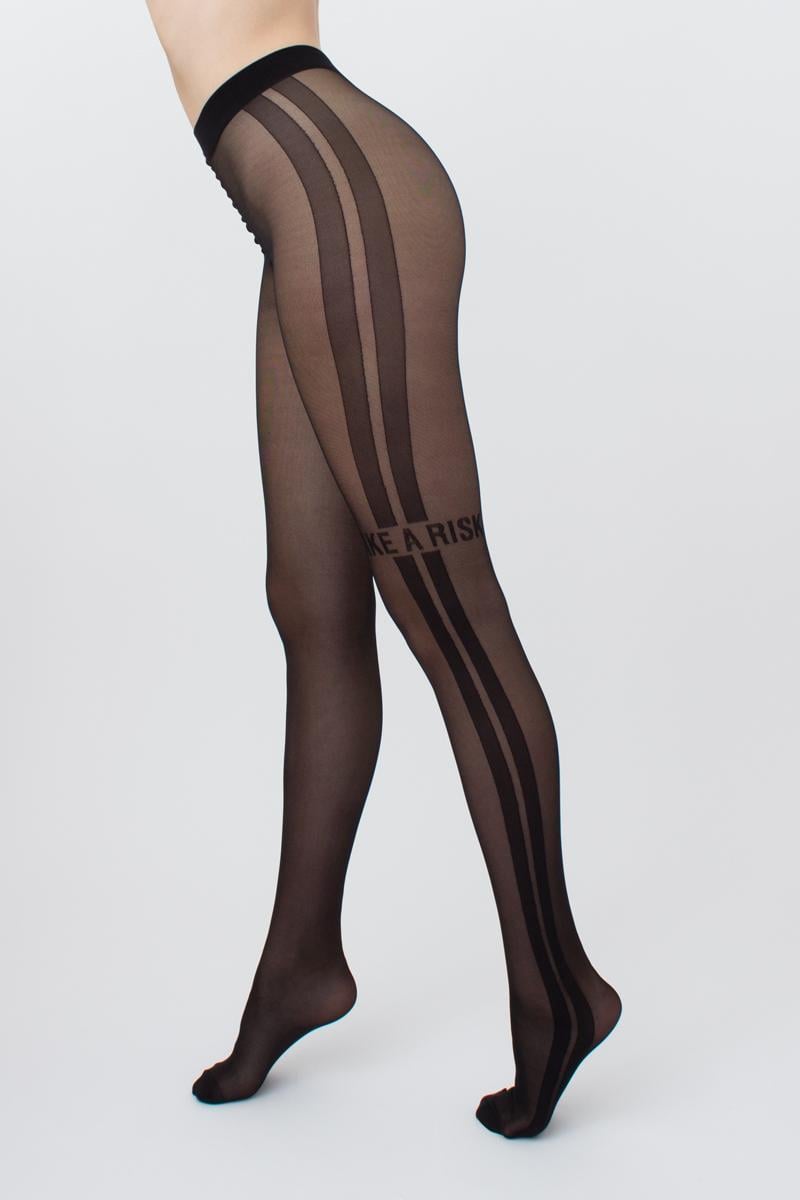 Колготи жіночі Giulia FASHIONISTA TAKE A RISK з лампасами 40 6 р. 2 Black/Nero (4823116907218)