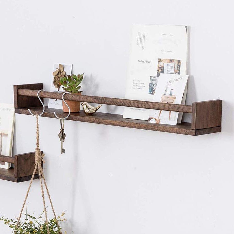 Полка настенная из дерева Кингкей 70 см Мокко (НСП-701010)