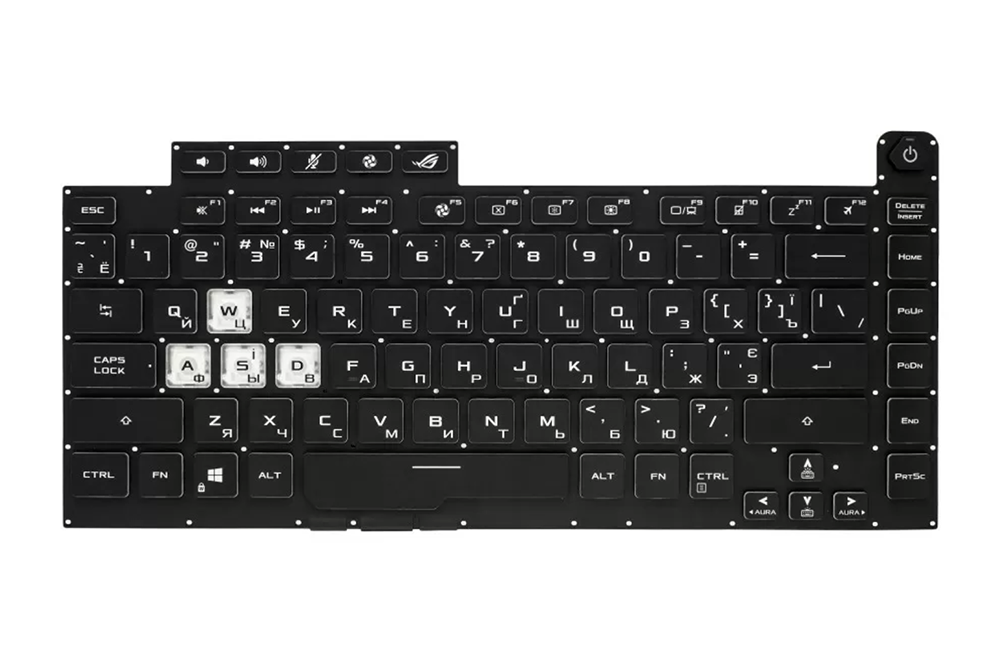 Клавиатура Asus для ноутбука ROG Strix SCAR III G531 с RGB подсветкой (10038)