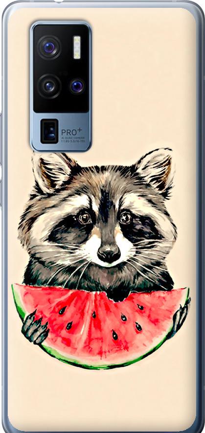 Чехол на Vivo X50 Pro Plus Енотик с арбузом (4605u-2056-42517)