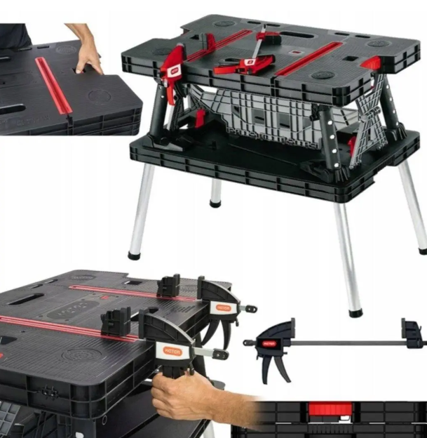 Стіл верстак Keter Pro 237005 професійний з 2 струбцинами (2371530095_euro_2) - фото 4
