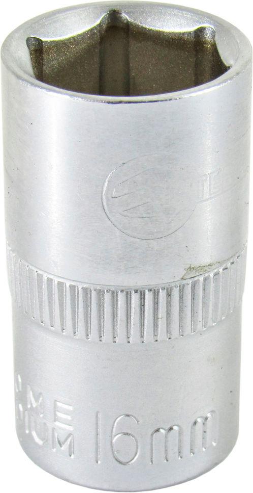 Головка торцевая низкая шестигранная Intertool 1/2 16 мм Хром ванадиум (ET-0016)