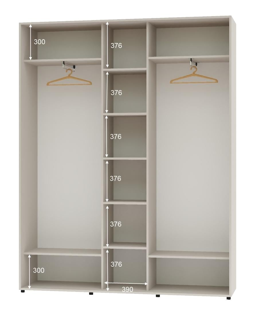 Шкаф-купе трехдверный Алекса ШК-04 ДСП 200х45х220 см Кашемир - фото 2 Шкаф-купе трехдверный Алекса ШК-04 ДСП 200х45х220 см Кашемир - фото 2