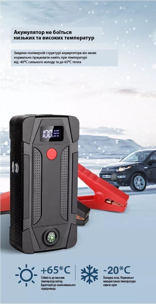 Портативна батарея XON AutoCharge TC1N 18000 mAh 500A з функцією автозапуску Black (121518420) - фото 7