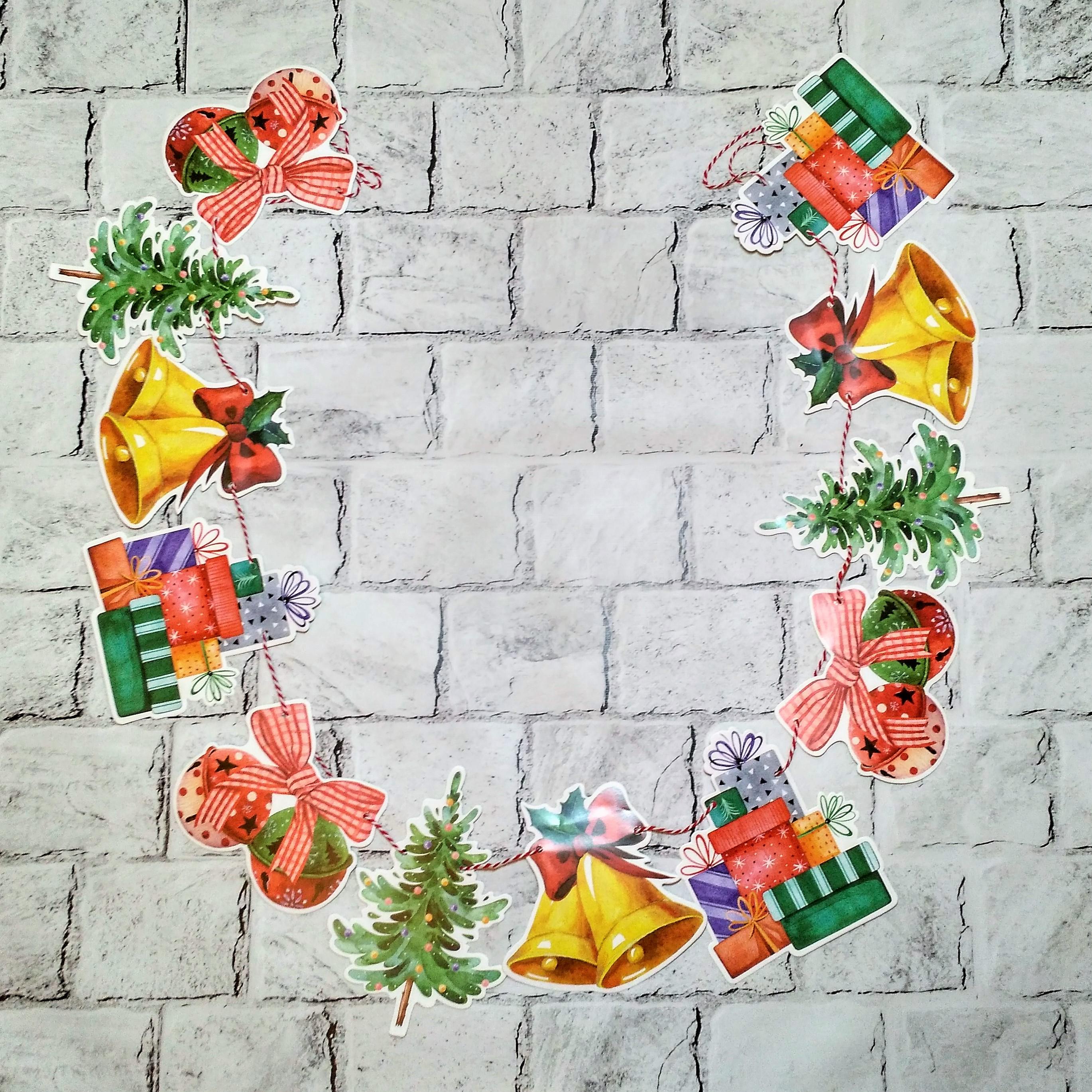 Гирлянда бумажная растяжка новогодний декор Фигурки 2,3 м Разноцветный (2715-14-1) Гирлянда бумажная растяжка новогодний декор Фигурки 2,3 м Разноцветный (2715-14-1)