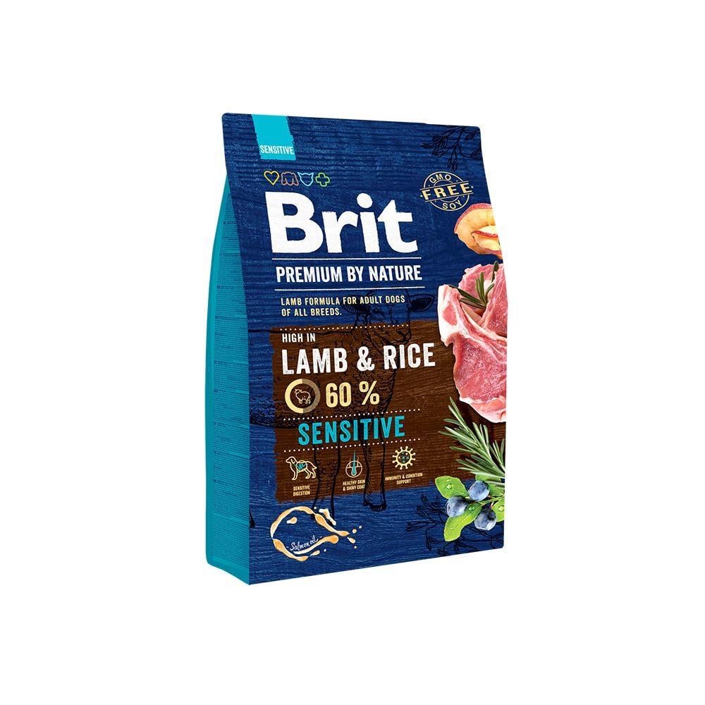 Корм сухой Brit Premium Dog Sensitive Lamb для собак всех пород с чувствительным пищеварением с ягнятиной 3 кг (8595602526628)