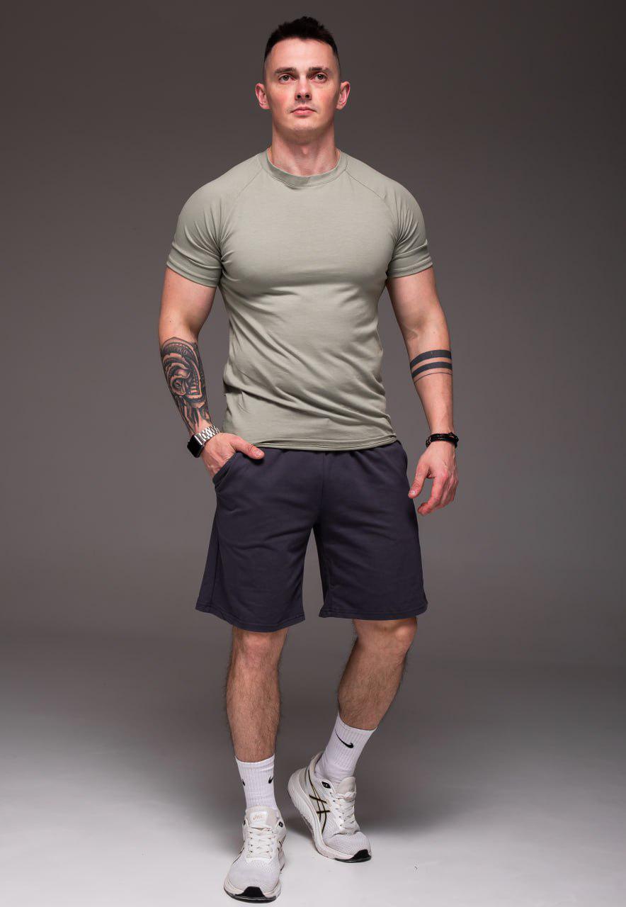Прогулочный костюм мужской летний футболка/шорты XL Хаки/Серый (2382/4/4) - фото 1 Прогулочный костюм мужской летний футболка/шорты XL Хаки/Серый (2382/4/4) - фото 1
