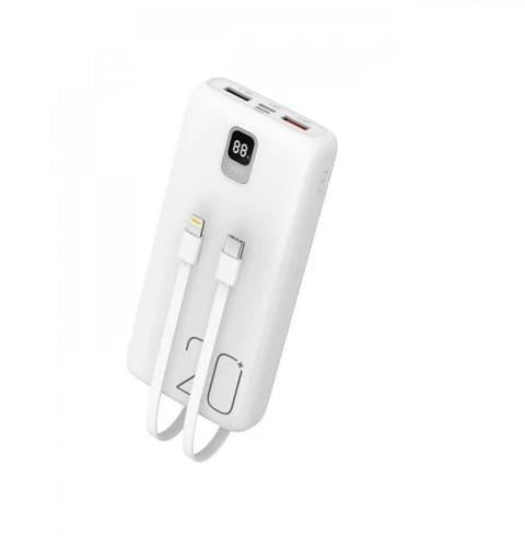 Батарея портативная XO PR185 cable QC22,5W/PD20W 20000 mAh White