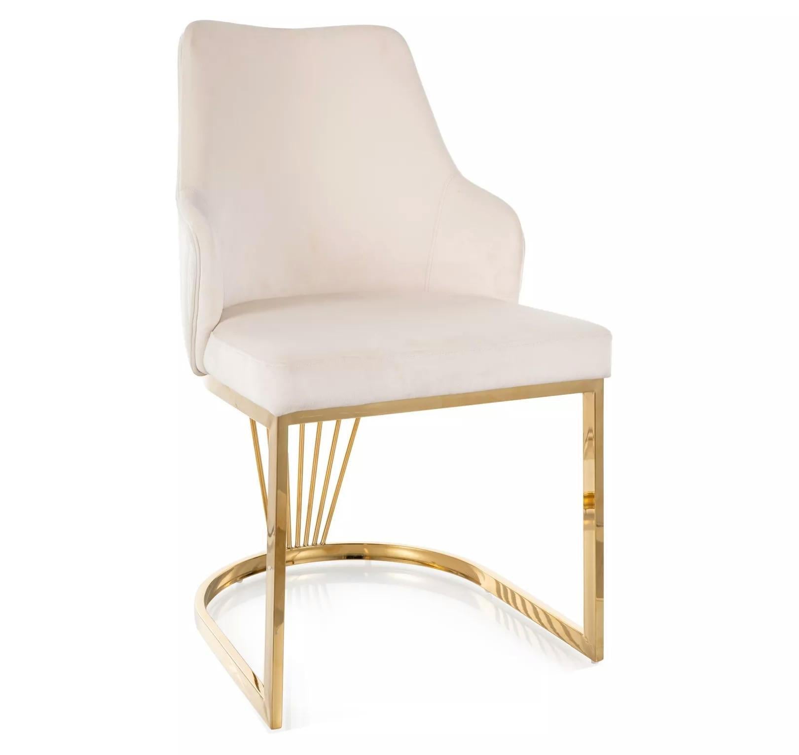 Стул кухонный Signal ALURE VELVET Золотой/Светло-бежевый (BL.22ALUREVZLJBE)