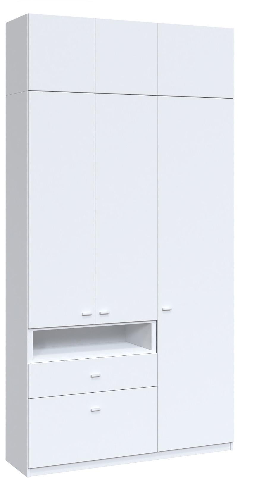 Шкаф в прихожую Мастер Форм Тетрис правосторонний 1320х376х2400 мм Белый (319470)