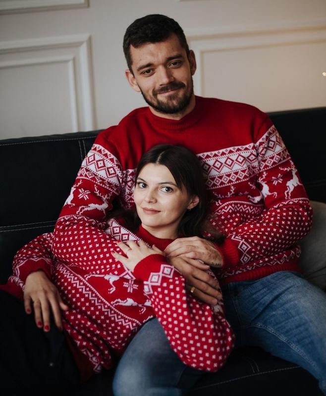 Светр новорічний жіночий Вишиваночка р. 54 Червоний (2082) - фото 2 Светр новорічний жіночий Вишиваночка р. 54 Червоний (2082) - фото 2