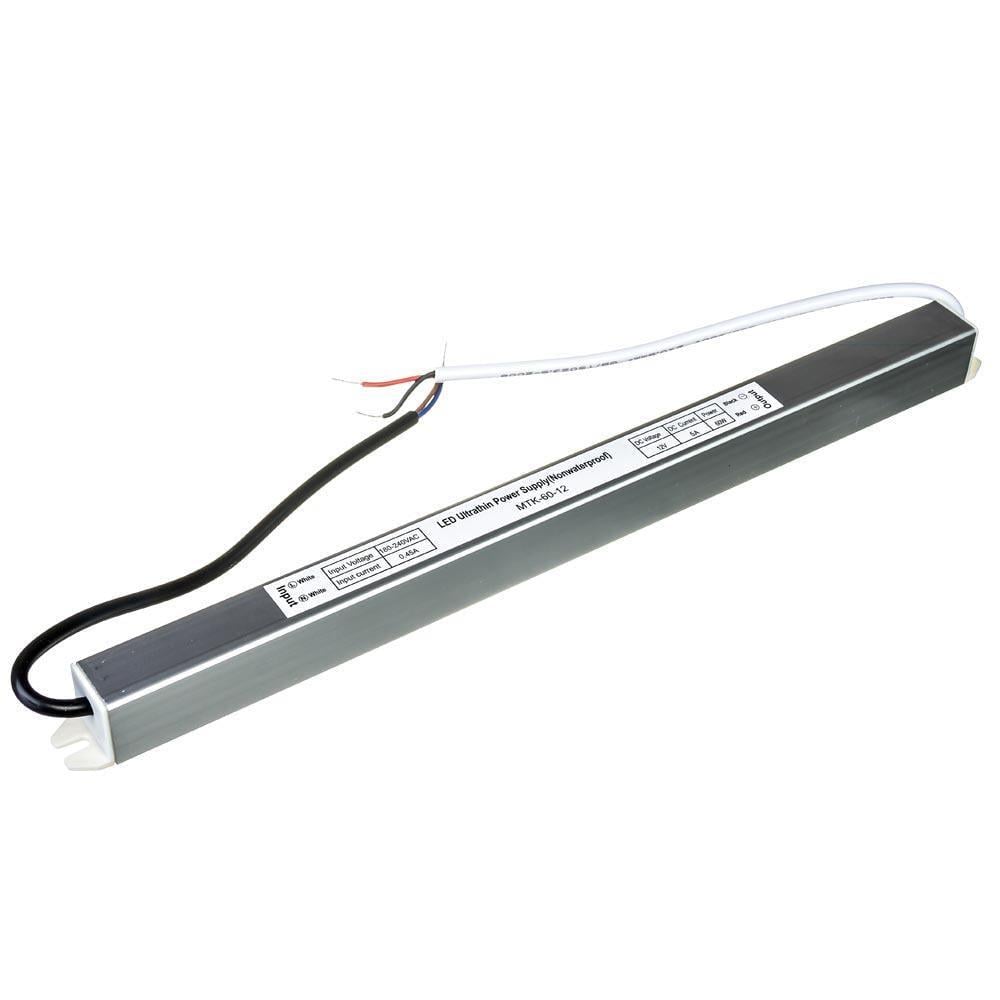 Блок живлення металевий корпус 12V 5А 60W IP20 SLIM (MTK-60-12V-5A)
