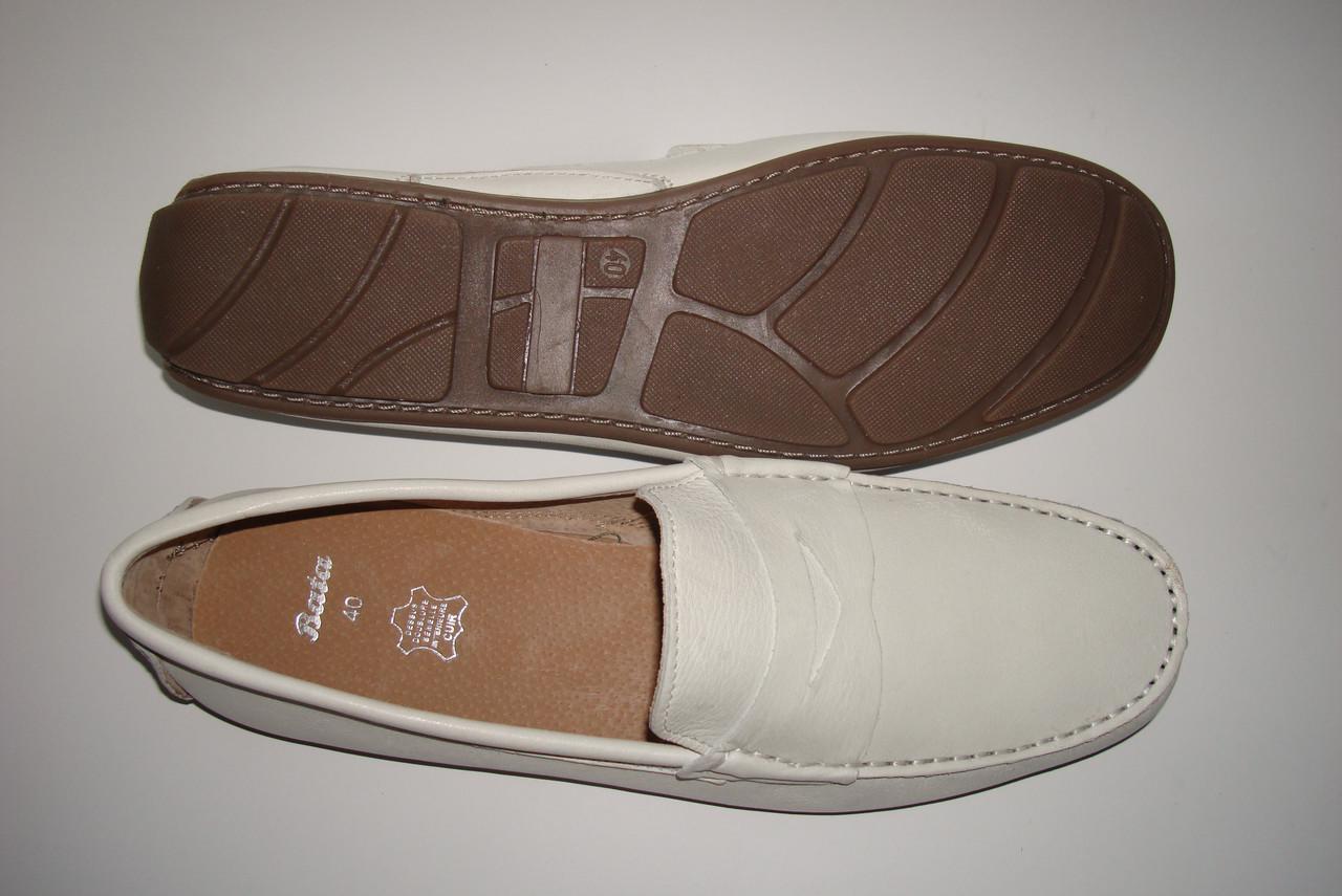 Мокасини шкіряні чоловічі Bata р. 40 26 см Білий (2343128903) - фото 5