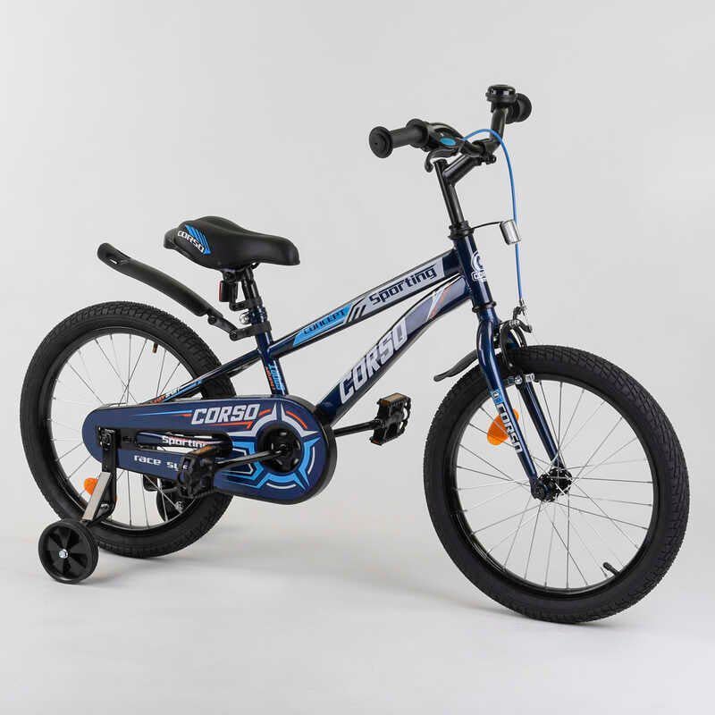 Велосипед детский 2-х колёсный Corso 18" собран на 75% Blue/Black (101943)