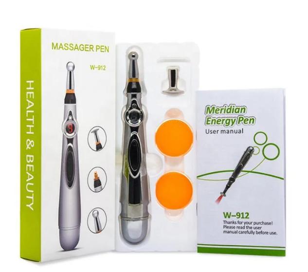 Ручка для лица акупунктурная Massage pen W-912 + насадки - фото 15