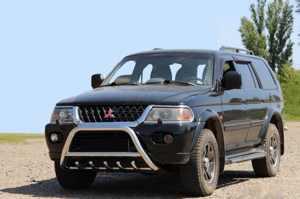 Кенгурятник WT003 CAN для Mitsubishi Pajero Sport 1996-2007 гг. нержавеющая сталь Хром