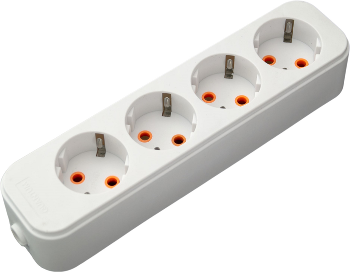 Колодка Quantum QM-КP-00410 4 поста с заземлением 16А Белый (2012)