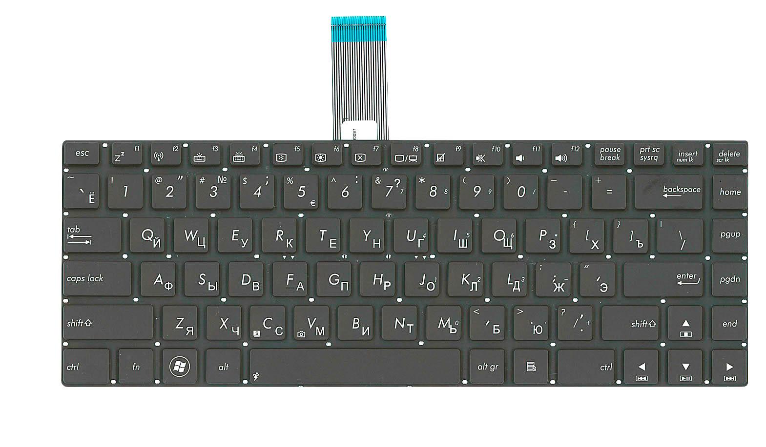 Клавиатура для ноутбука Asus N46 с подсветкой Light Black