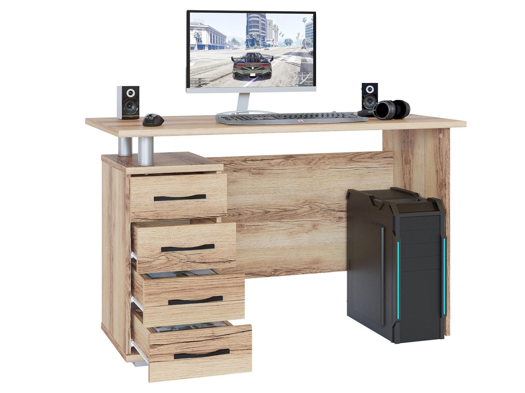 Компьютерный стол XDesk 106 слева с тумбой 32 мм Делано темный (XDesk-106...1) - фото 2