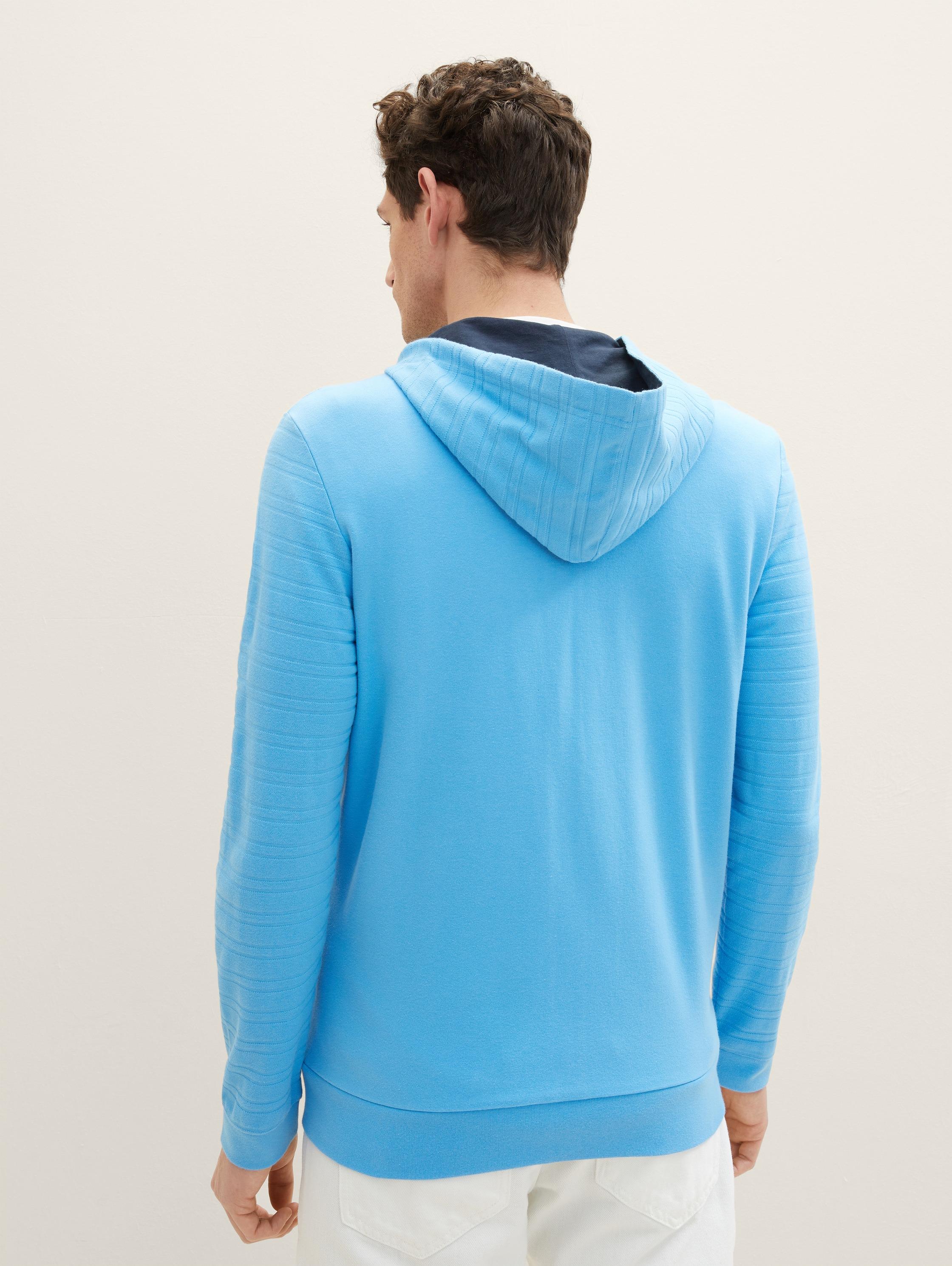 Худі Tom Tailor Textured Zip L Блакитний (21346217) - фото 3