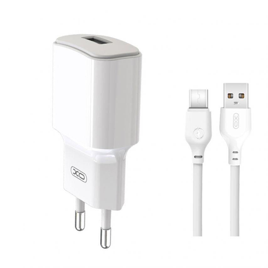 Адаптер Xo L73 1 USB/2.4A/12 W/Data Cable USB to Type-C White