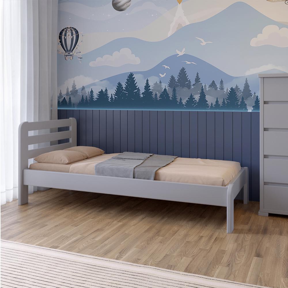 Кровать детская Mebigrand Ливия RAL 7040 120x200 см Светло-серый (MBG-2668)