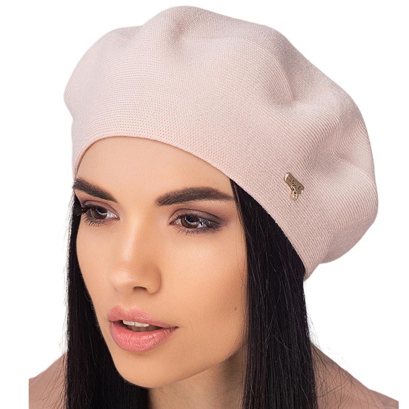 Берет женский Leks Клеопатра двойной шерстяной Бледно-розовый (129059)