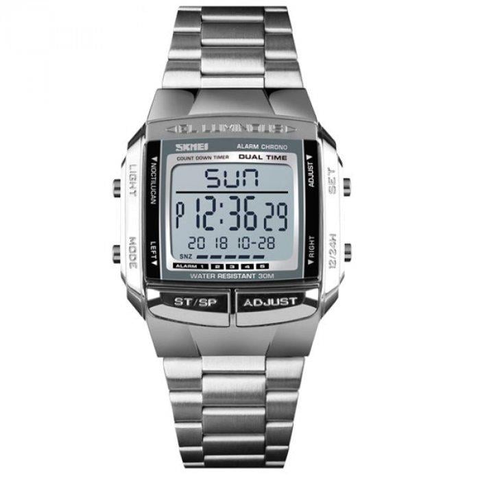 Часы мужские тактические Skmei Illuminator 1381 из поликарбоната 43х12 мм Серебро (150-96-1381)