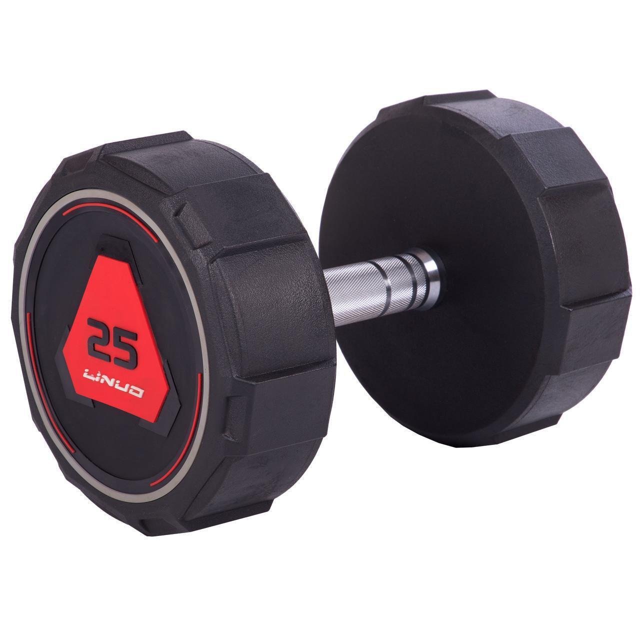 Гантель цельная LI NUO TA-3618-25 с полиуретановым покрытием 25 кг (2532854866) - фото 1