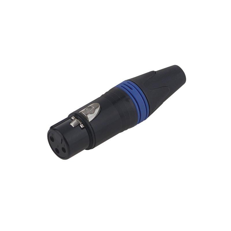 Гнездо NEUTRIK XLR 3pin на кабель синяя вставка Черный (A262009) Гнездо NEUTRIK XLR 3pin на кабель синяя вставка Черный (A262009)