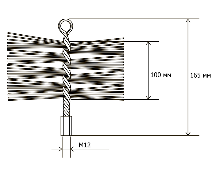 Щетка металлическая для чистки дымохода Savent 130 мм (96315SV) - фото 8