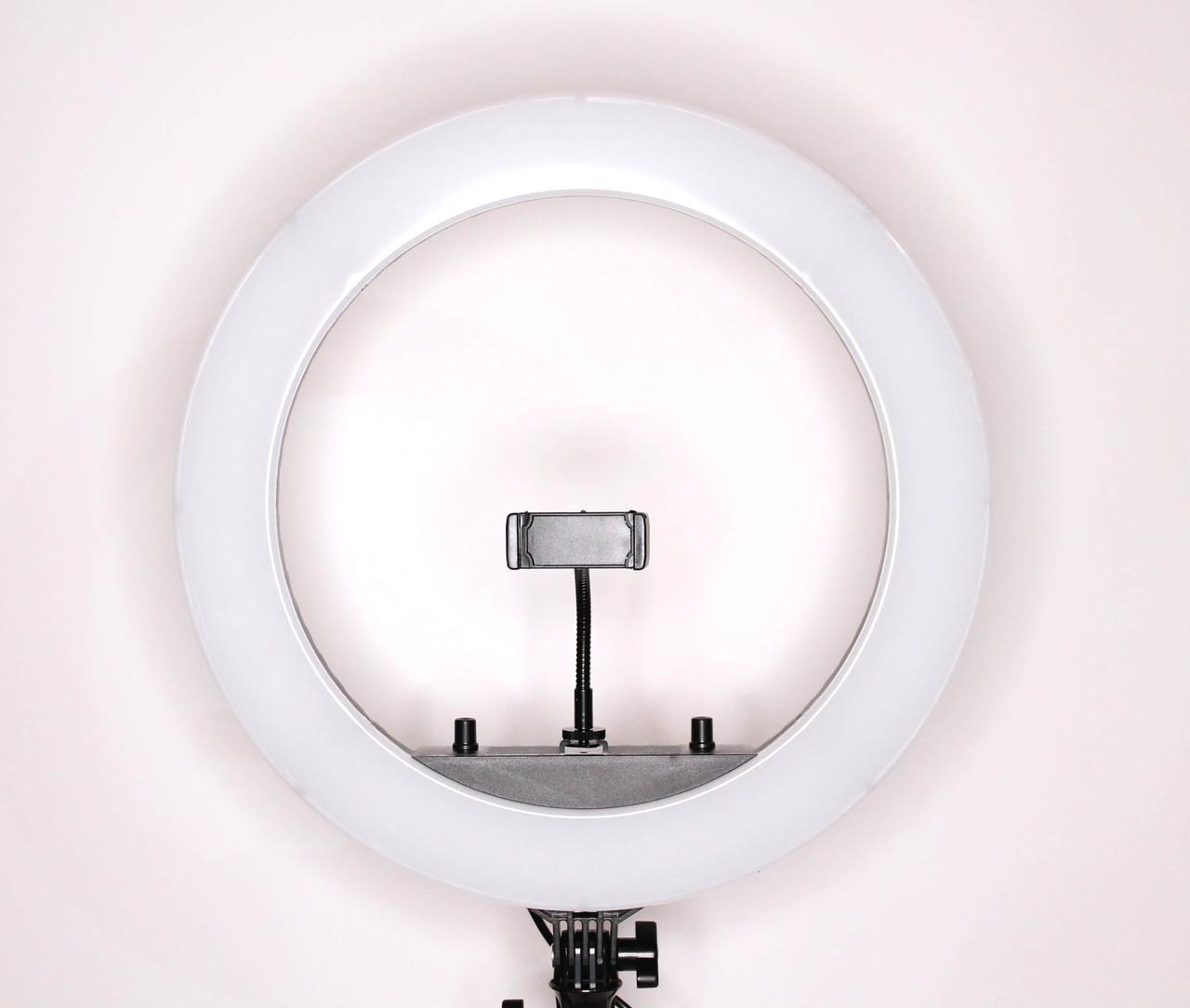 Кольцевая лампа Ring Light HQ-18 55W SMD PRO светодиодная усиленный штатив - фото 5 Кольцевая лампа Ring Light HQ-18 55W SMD PRO светодиодная усиленный штатив - фото 5