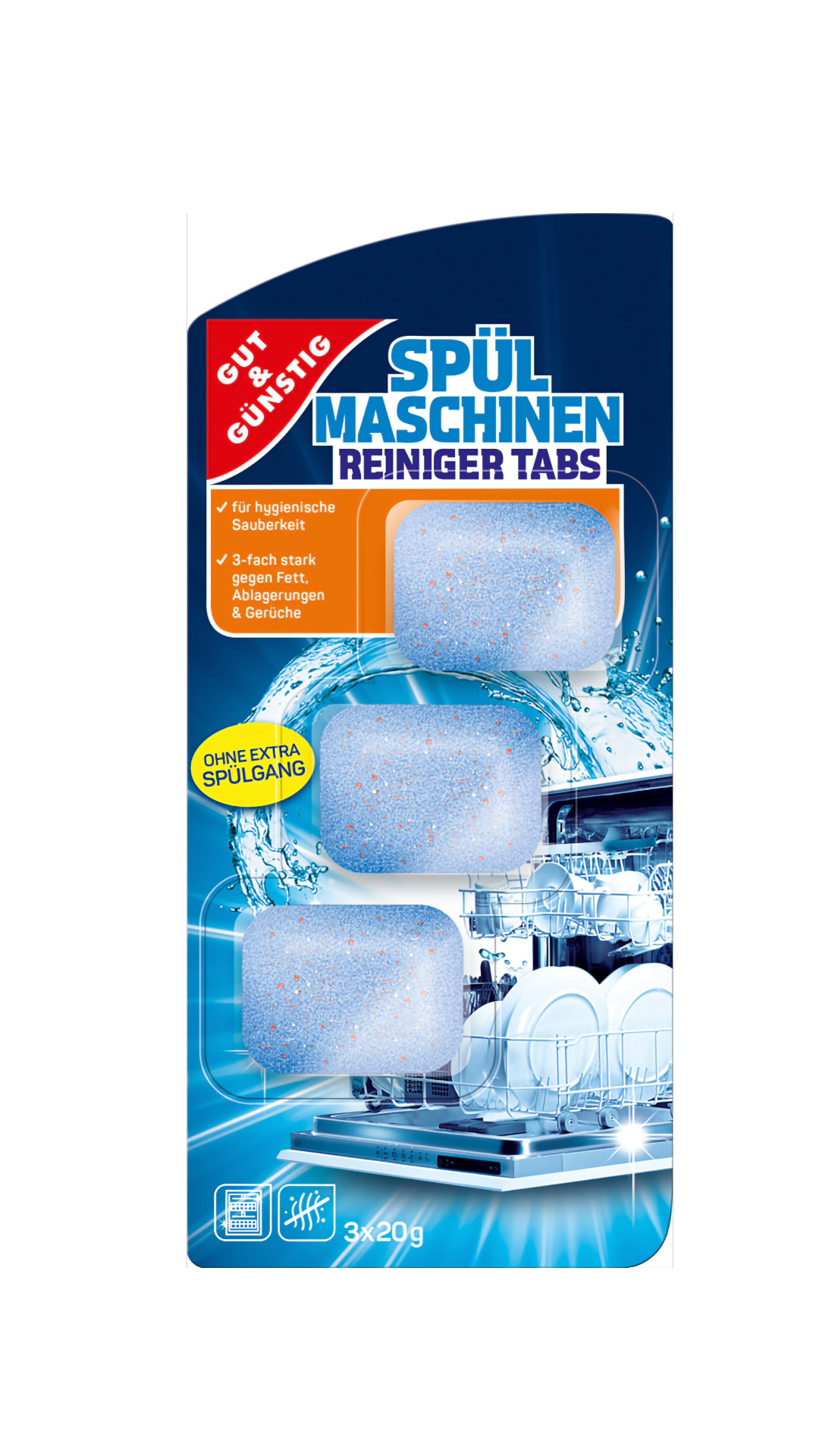 Таблетки для чищення пусодомийних машин Edeka Gut&Gunstig Spul Maschinen reiniger tabs 60 г (664636)