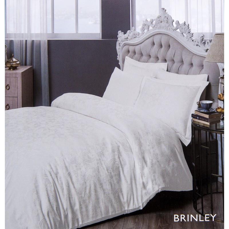 Постельное белье Tac жаккард Brinley евро Молочный (2000022095594)