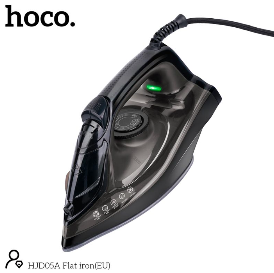 Утюг паровой Hoco HJD05A Flat iron для разных видов тканей 2200W Черный - фото 6