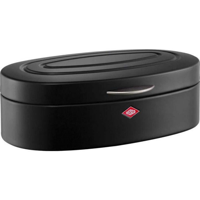 Хлебница металлическая Wesco Brotkasten Elly с откидной крышкой 41,5х23,5х14 см Черный матовый (236201-73)