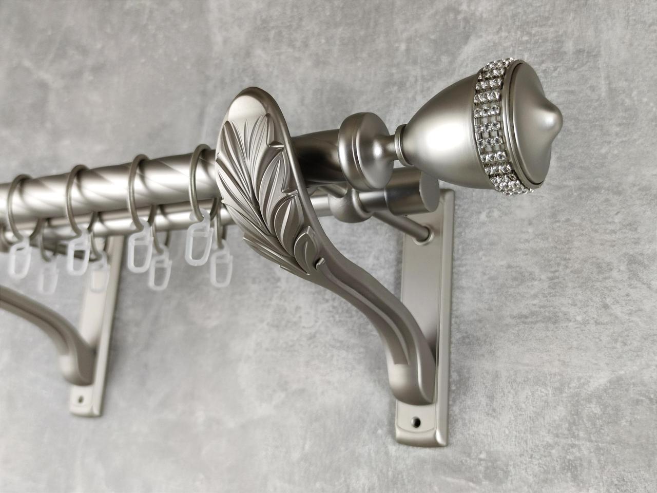 Карниз MStyle металлический для штор двухрядный Етерния 25/19 мм крученый 300 см Сатин (5011271)