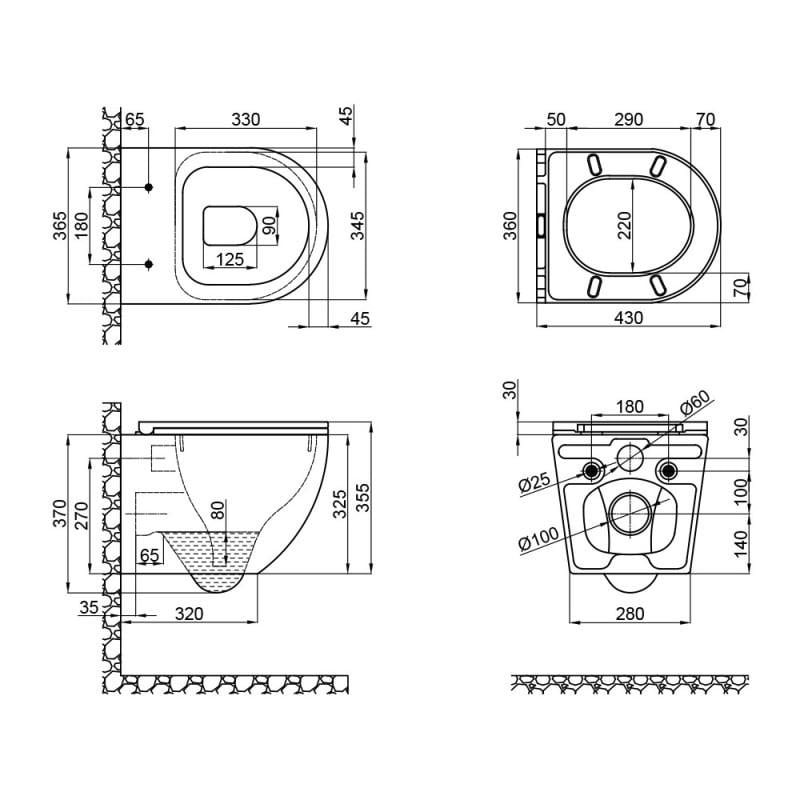 Унитаз подвесной Q-tap Robin QT1333046ER
W безободковый с сиденьем с микролифтом (76054) - фото 2