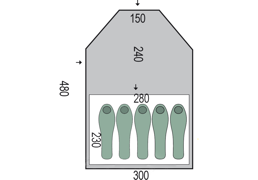 Палатка 5-местная Pinguin Campus 5 Green (PNG 125.5) - фото 4