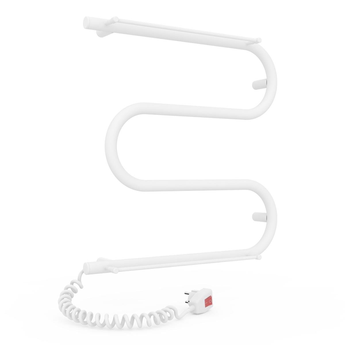 Полотенцесушитель электрический Laris Зебра ЧФ2 стальная 500х500 мм с левым подключением с двумя полочками Белый (132-127-75201037)